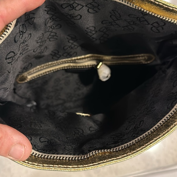 BCBGeneration Evening Purse Gold Metallic Clutch Envelope Party Clubwear - Picture 3 of 8